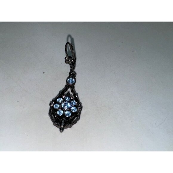 Vintage-Inspired Silver-Tone Drop Earrings With Sparkling Clear Rhinestones - Picture 2 of 4
